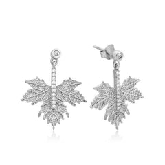 Silver Plane Tree Leaf Earrings