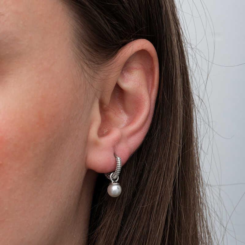 Silver Pearl Women's Earring