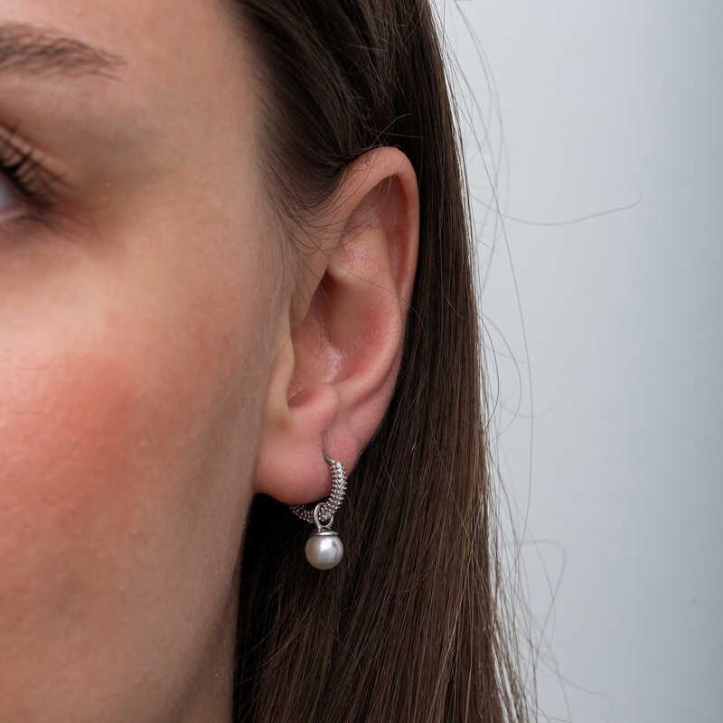 Silver Pearl Women's Earring