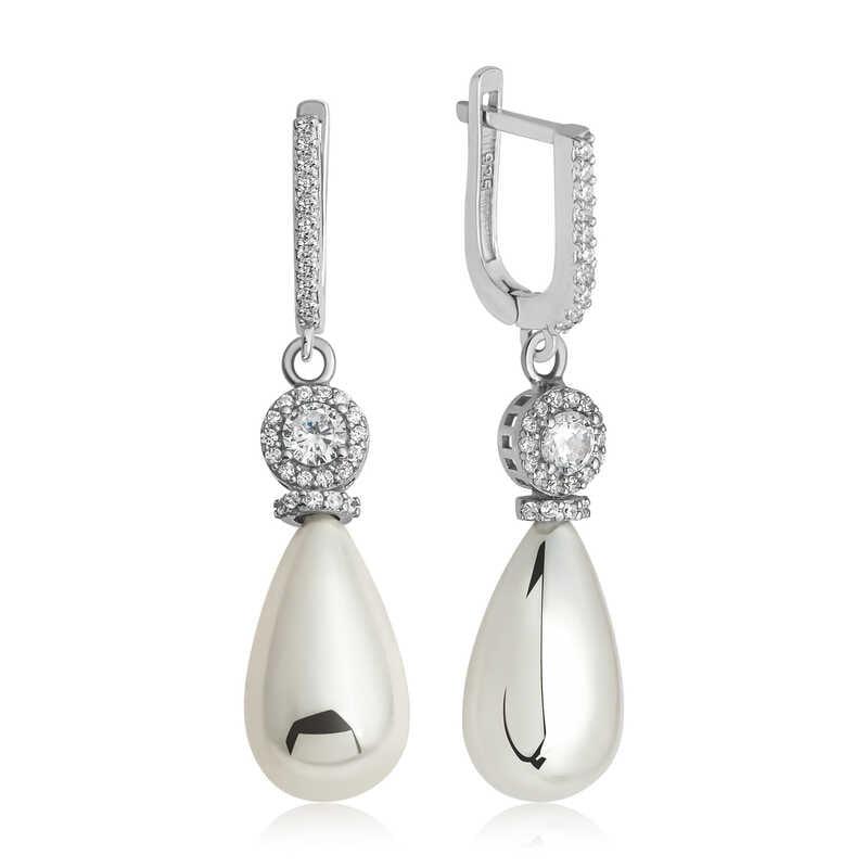Silver Drop Pearl Women's Earring