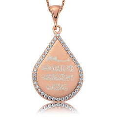 Silver Stone Evil Eye Prayer Women's Necklace