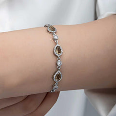 Bracelet pour femme en argent et pierre de zultanite