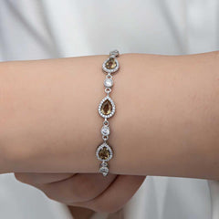 Bracelet pour femme en argent et pierre de zultanite
