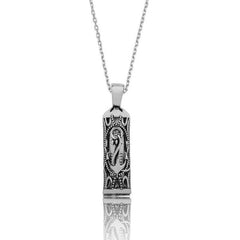 Silver Sea Anchor Cevşen Prayer Necklace