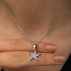 Silver Starfish Necklace for Women