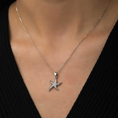 Silver Starfish Necklace for Women