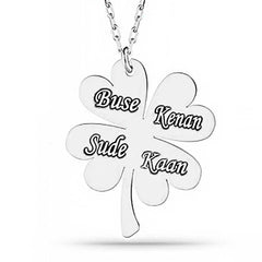 Silver Four Leaf Named Clover Women's Necklace