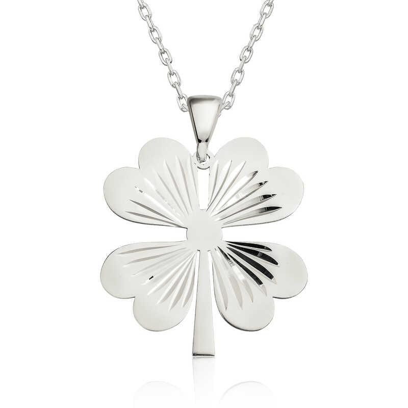 Silver Four Leaf Clover Women's Necklace