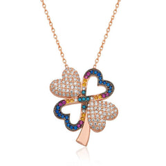Collier trèfle à quatre feuilles en argent pour femme