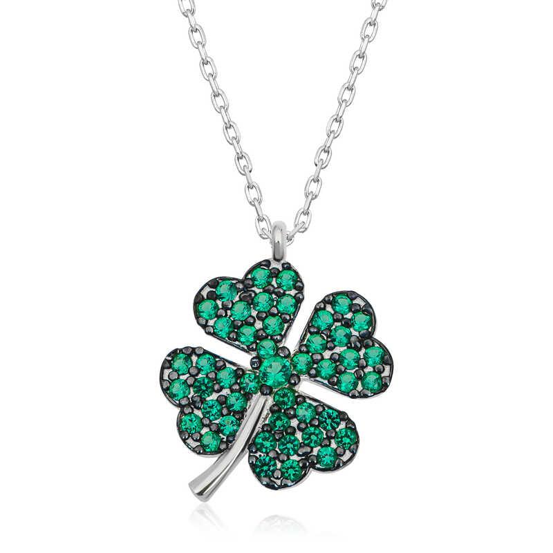 Collier trèfle à quatre feuilles en argent pour femme