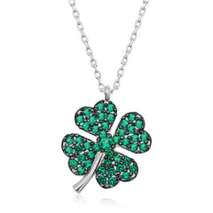 Collier trèfle à quatre feuilles en argent pour femme