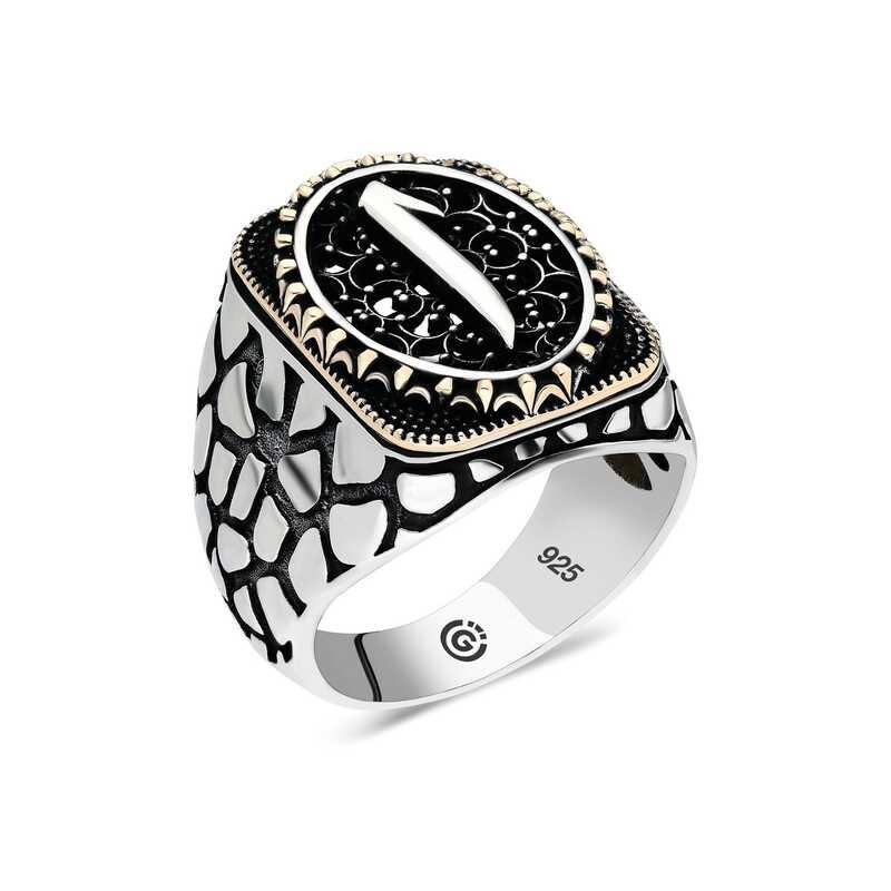 Bague ovale Elif en argent pour homme