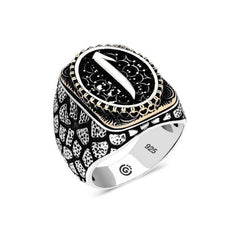 Bague ovale Elif en argent pour homme