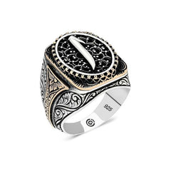 Bague ovale Elif en argent pour homme