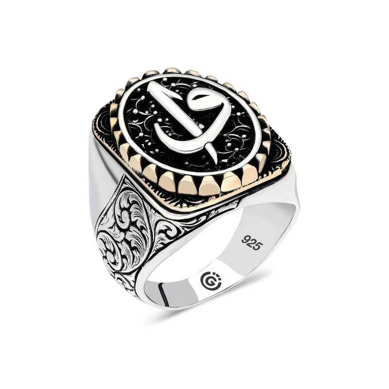 Bague ovale en argent Elif Vav pour homme