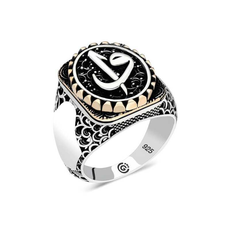 Bague ovale en argent Elif Vav pour homme