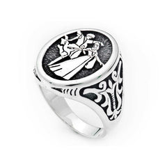 Bague circassienne en argent pour homme