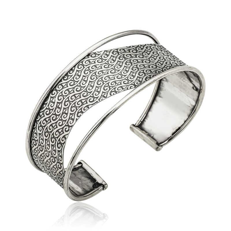 Bracelet pour femme en argent à motifs antiques