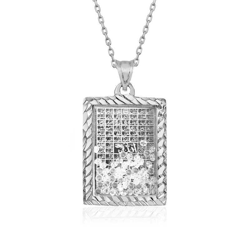 Silver Necklace with Esma'ul Husna Written