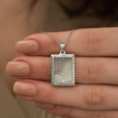 Silver Necklace with Esma'ul Husna Written