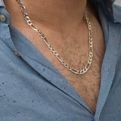 7.20 mm Silver Figaro Chain - 200 micron
