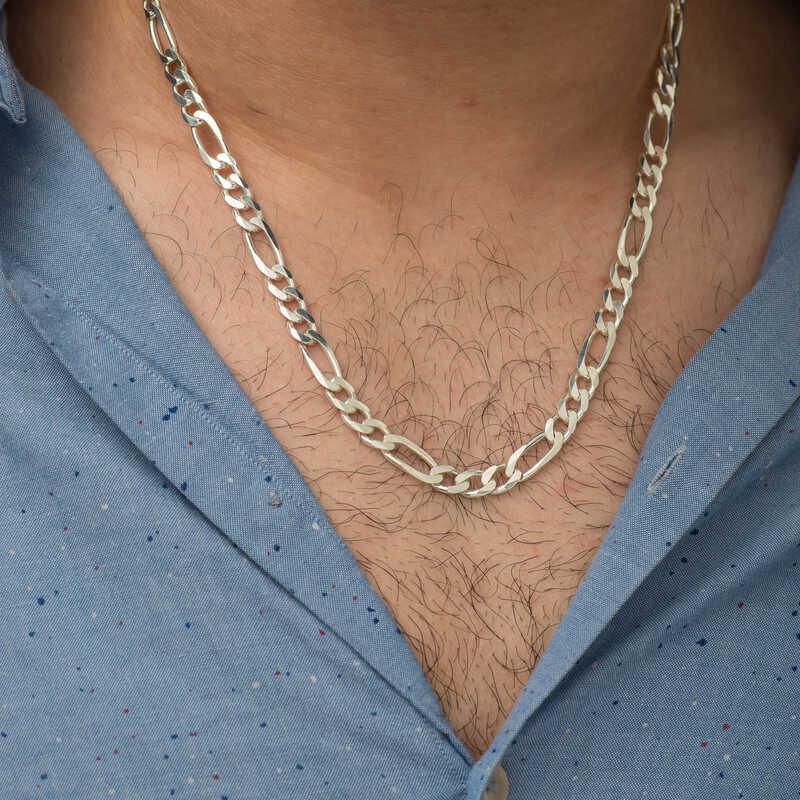 7.20 mm Silver Figaro Chain - 200 micron
