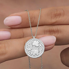 Silver Elephant Motif Lucky Women's Necklace