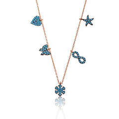 Collier porte-bonheur en argent et pierre turquoise