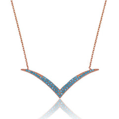 Silver Turquoise Stone Seagull Women's Necklace