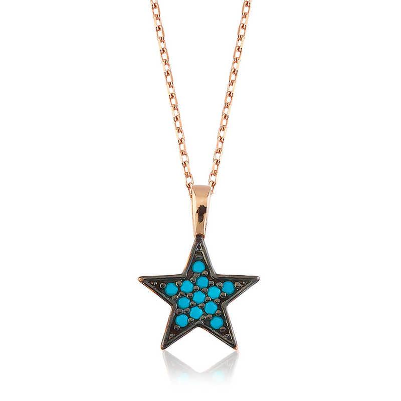 Silver Blue Star Women's Necklace