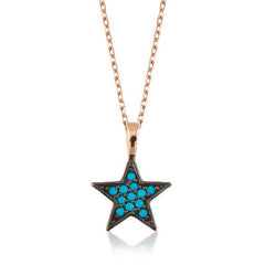 Silver Blue Star Women's Necklace