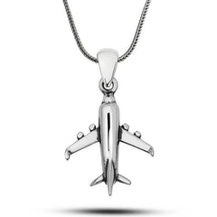 Silver Airplane Necklace