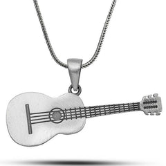 Collier guitare en argent