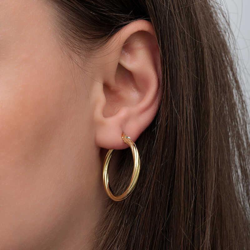 Silver Gold 3 mm Spiral Hollow Earring