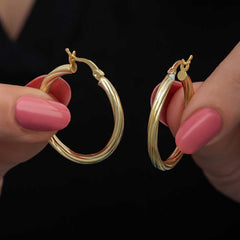 Silver Gold 3 mm Spiral Hollow Earring