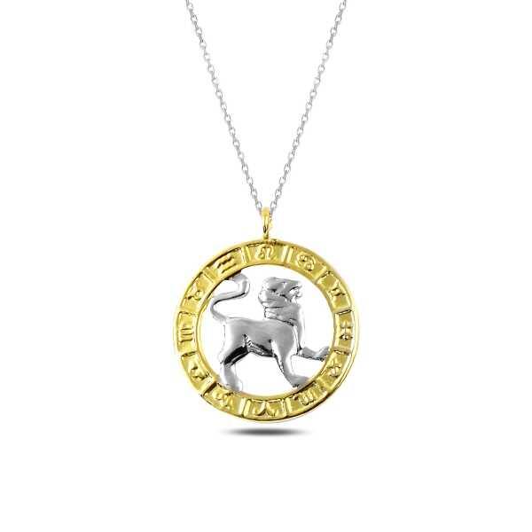 Silver Gold Leo Zodiac Necklace