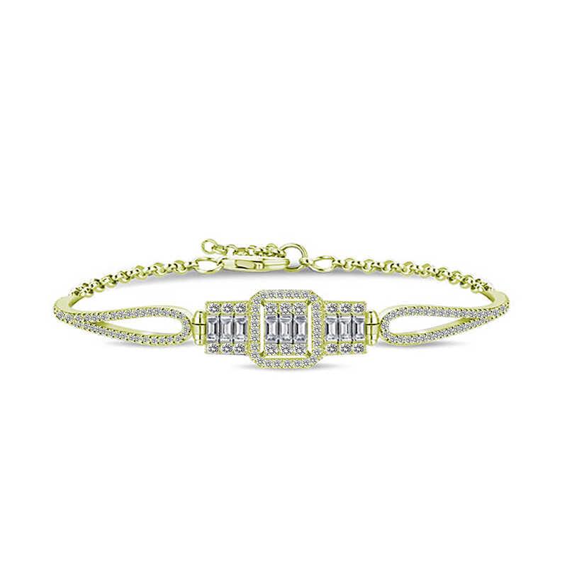 Bracelet Baguette Argent Or Femme