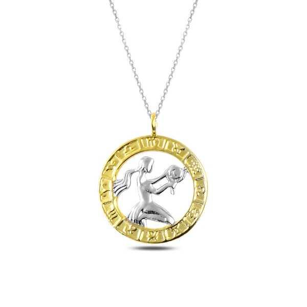 Silver Gold Virgo Zodiac Necklace