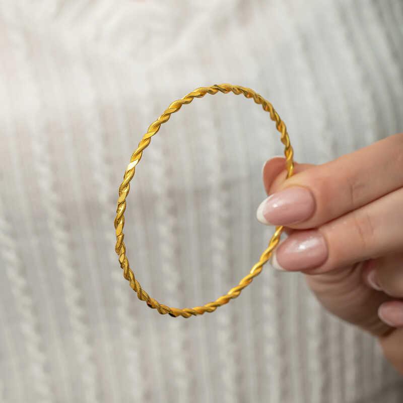 Bracelet double tour en argent et or pour femme 