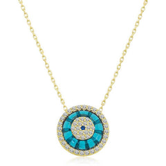Silver Gold Glass Eye Evil Eye Women's Necklace