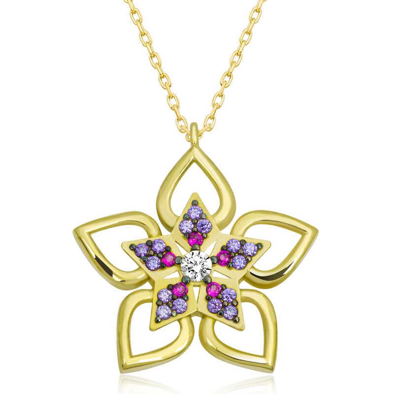 Silver Gold Flower Women's Necklace