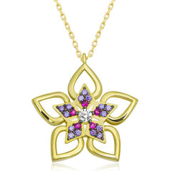 Silver Gold Flower Women's Necklace