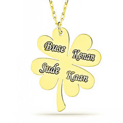 Silver Gold Four Leaf Named Clover Women's Necklace