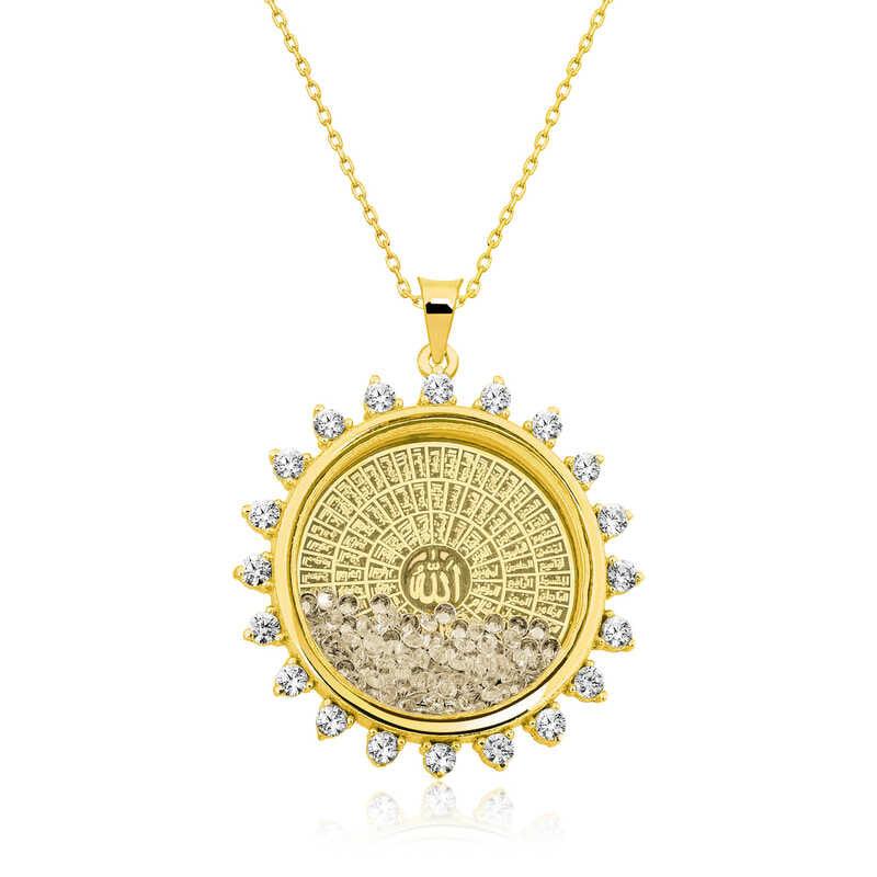 Collier pour femme Esmaul Husna en argent et or