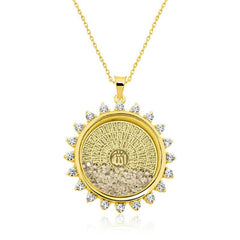 Collier pour femme Esmaul Husna en argent et or