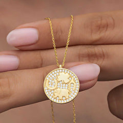 Collier porte-bonheur pour femme avec motif éléphant en argent et or