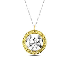 Silver Gold Gemini Zodiac Necklace