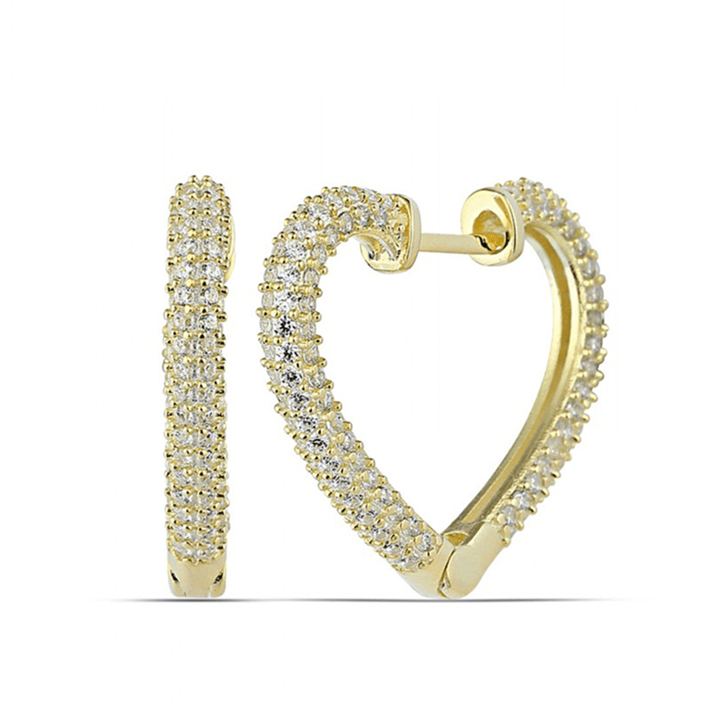Silver Gold Heart Women's Earrings 