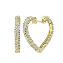Silver Gold Heart Women's Earrings 
