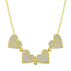 Silver Gold Heart Openable Clover Women's Necklace